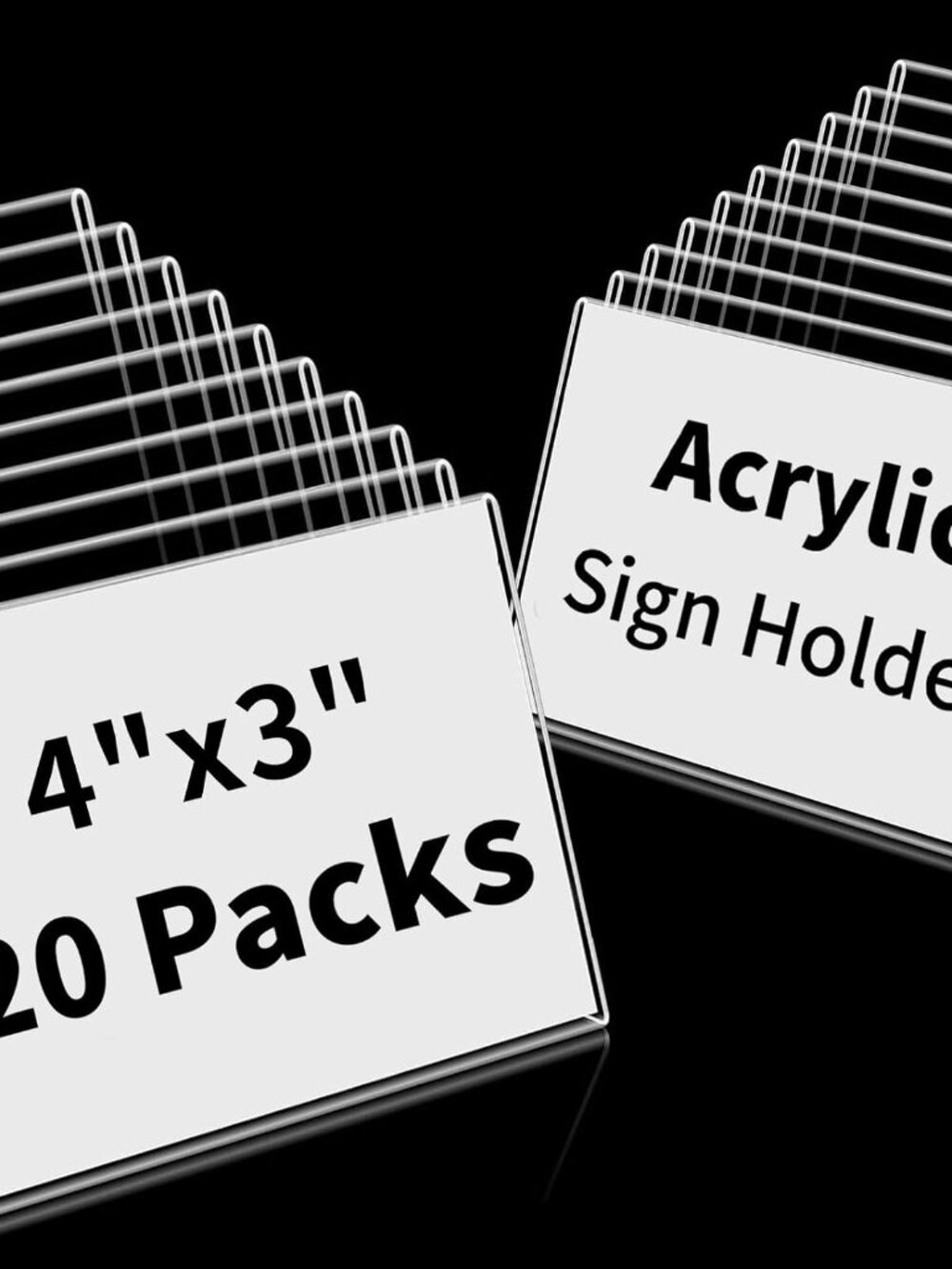 20 PCS Small Acrylic Sign Holder 4x3 inch, Small Acrylic Food Sign Labels for Pa